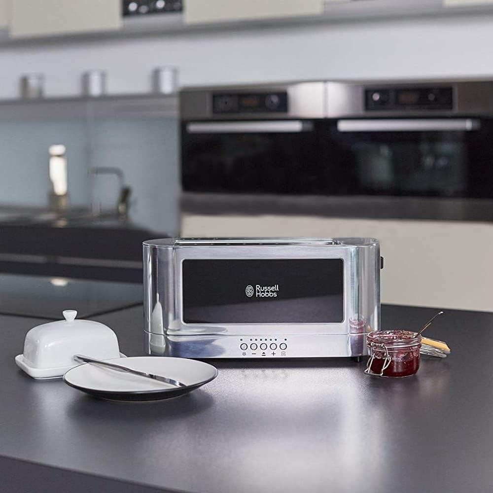 Russell Hobbs 1420W Extra Long Slot Slice Toaster with Toast Technology, Automatic محمصة خبز ستانلس ستيل لشريحتين من راسل هوبز بفتحة طويلة للغاية وتقنية توست، محمصة اوتوماتيكية Russell Hobbs 1420W Extra Long Slot Slice Toaster with Toast Technology, Automatic محمصة خبز ستانلس ستيل لشريحتين من راسل هوبز بفتحة طويلة للغاية وتقنية توست، محمصة اوتوماتيكية